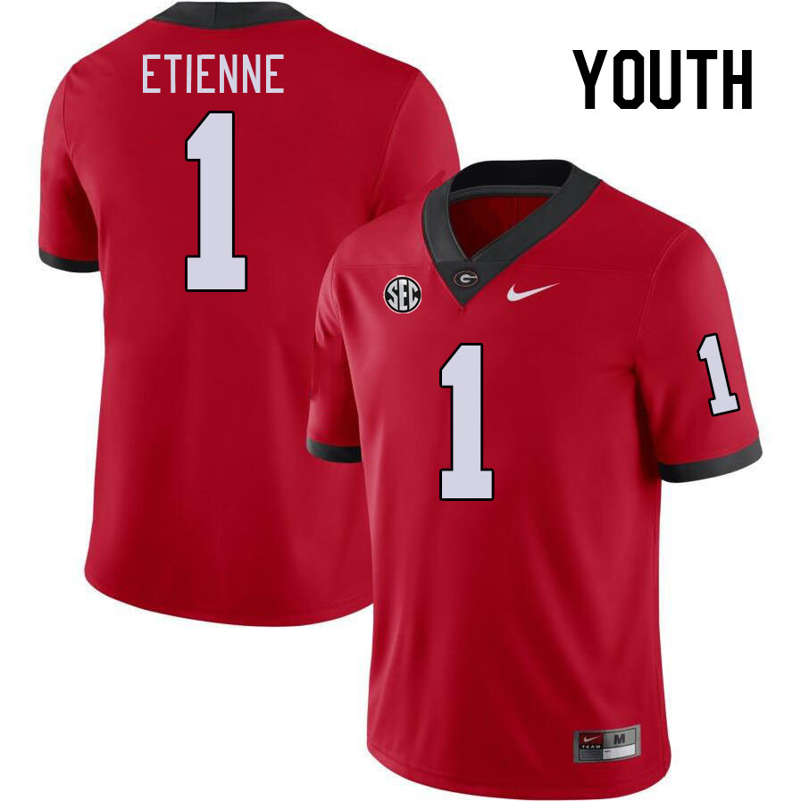 Youth #1 Trevor Etienne Georgia Bulldogs College Football Jerseys Stitched-Red